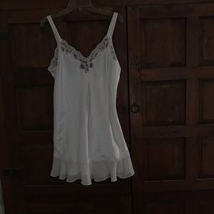 Oscar de la Renta  Slip Chemise Ivory Sz L